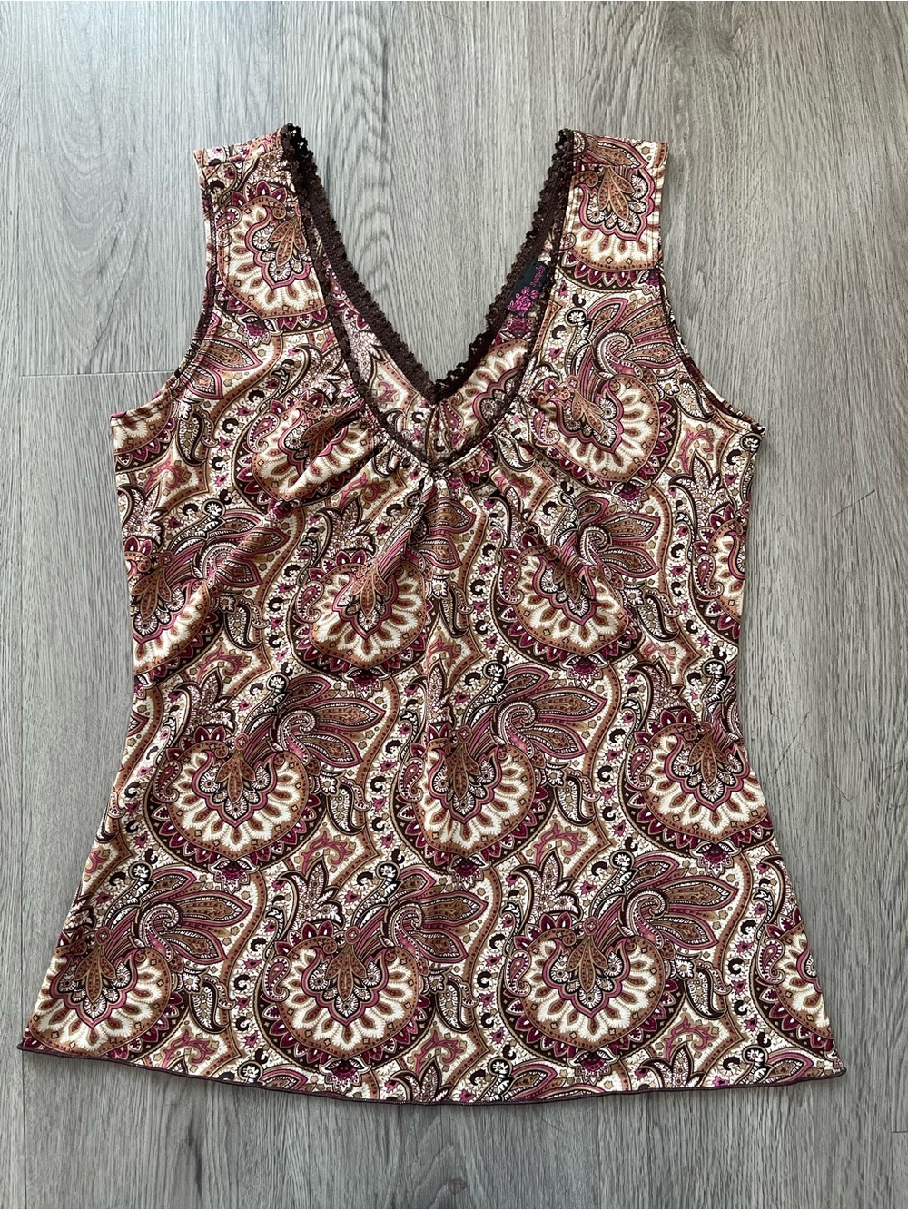 Y2K VTG printed brown paisley tank